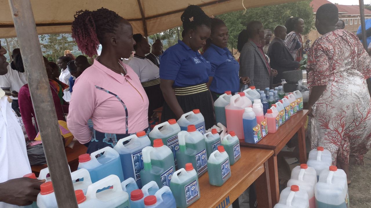 At the exhibition on the International Literacy Day Celebrations held in Butiti Rakai district