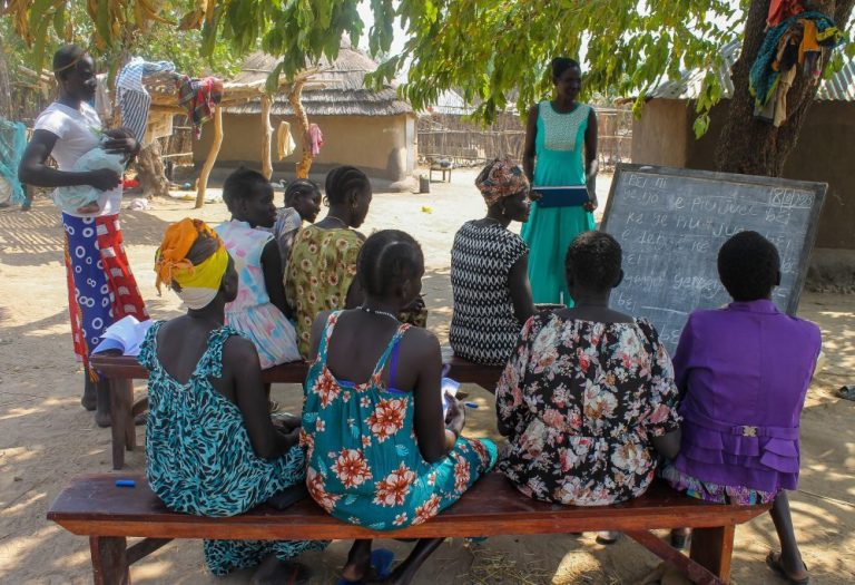 Martha Aling Conducting a FAL Class in Nyumanzi