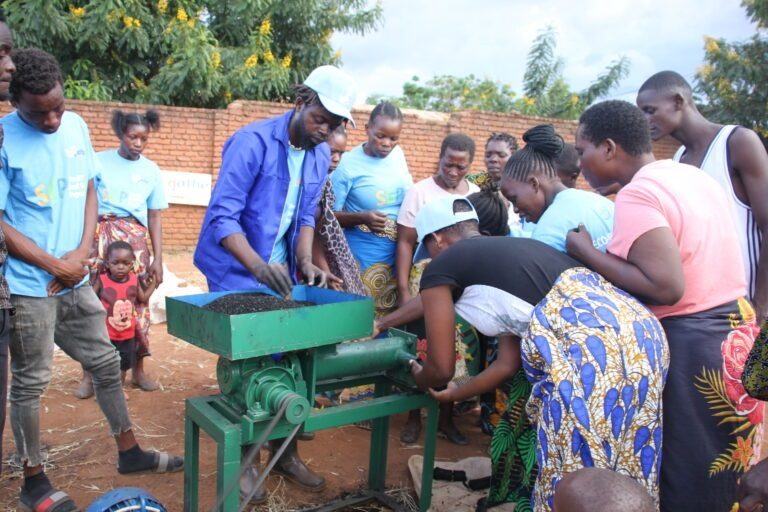 The briquettes manufacturing process at Mtandire in Lilongwe