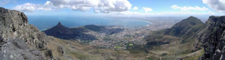 Panoramic landscape view cape town south africa